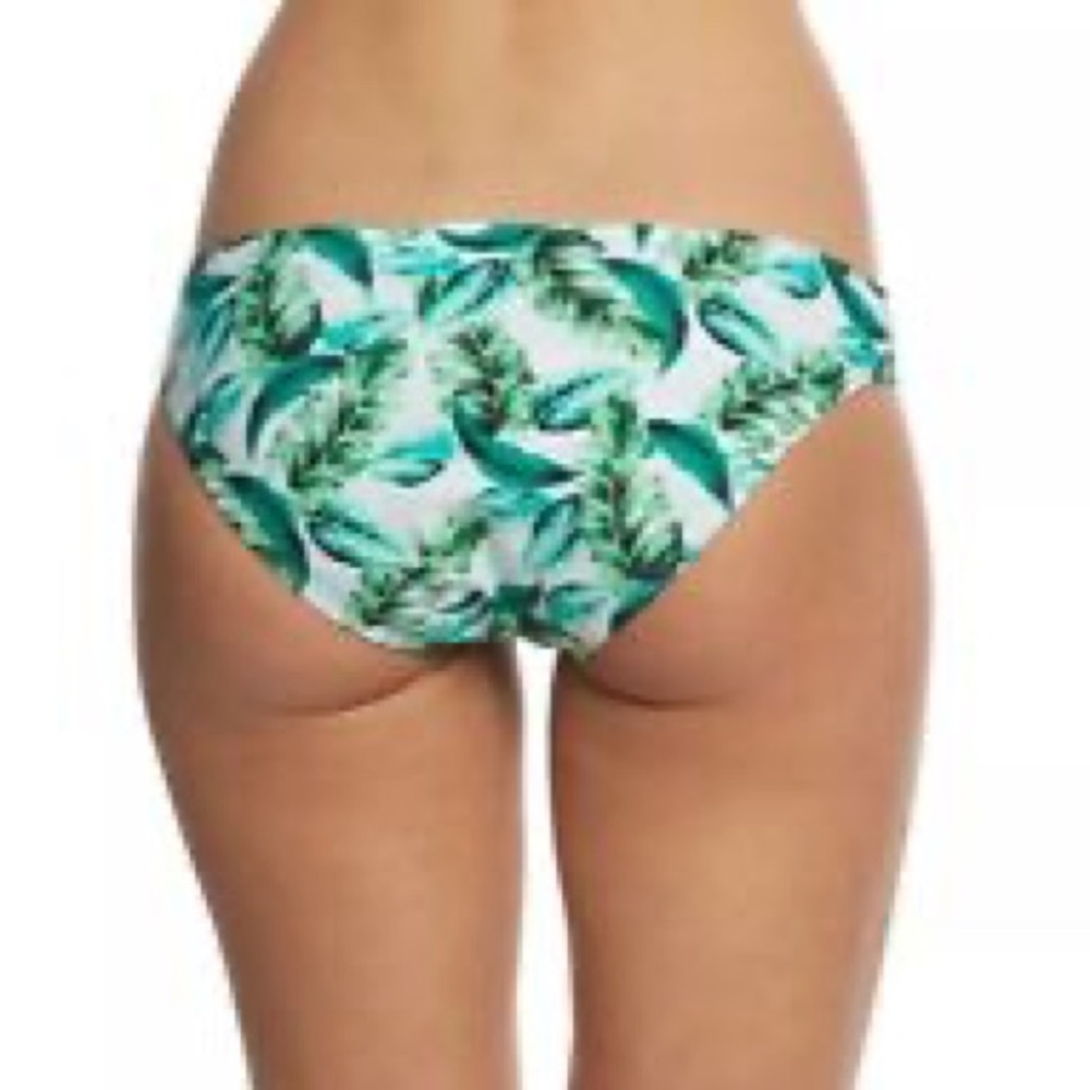Hot Water High Waisted Leaf Print Bikini Bottom